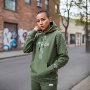 Diamond Supply Co. $85msrp Life Cross Green Jrs Hoodie